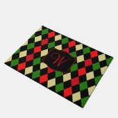 Holiday Harlequin Pattern Mit Monogramm Fußmatte (Schrägansicht)