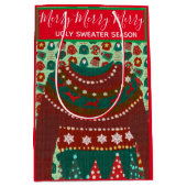 Holiday hässlicher Pullover nach Kundenwunsch Gesc Mittlere Geschenktüte (Vorderseite)