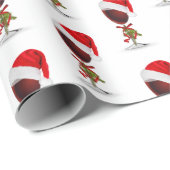 Holiday Hat on Red Wine Geschenkpapier (Rolleneckpunkt)