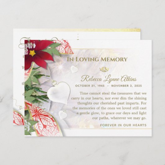 Holiday Heart Beileid Vielen Dank PostCard Postkarte (Vorne/Hinten)