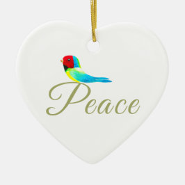 Holiday Heart  Prayer of Peace Keramik Ornament