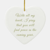 Holiday Heart  Prayer of Peace Keramik Ornament (Hinten)