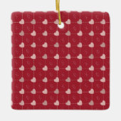 Holiday Hearts & X's & O's Ornament. Keramikornament (Vorderseite)