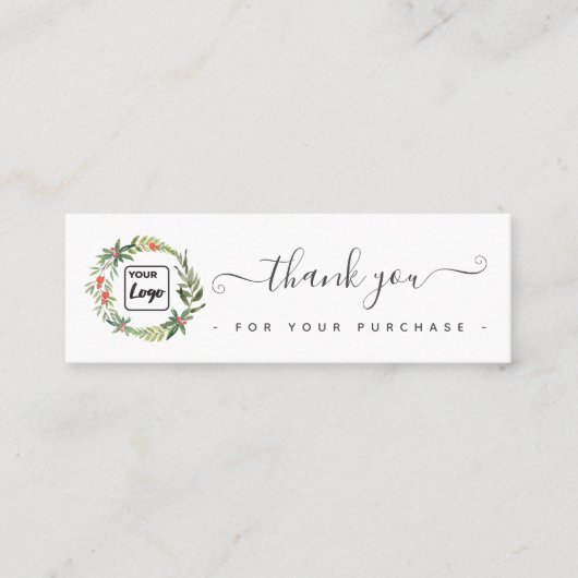 Holiday Heiligen Kranz-Logo danke Ihnen Klasse Mini Visitenkarte (Vorderseite)