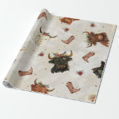 Holiday Highland Cows - Wrapping Geschenkpapier (Ungerollt)