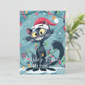 Holiday Hijinks Cat Edition Feiertagskarte (Stehend Vorderseite)
