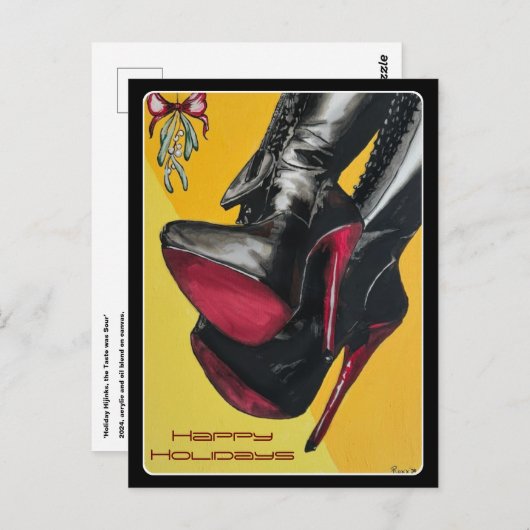 "Holiday Hijinks, der Geschmack war sauer" Gemälde Postkarte (Vorne/Hinten)