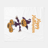 Holiday Hippo Halloween Hexo Hippo Fleecedecke (Vorderseite (Horizontal))