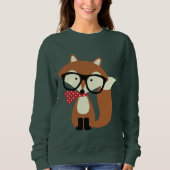 Holiday Hipster Brown Fox Sweatshirt (Vorderseite)