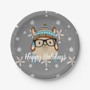 Holiday Hipster Llama Pappteller