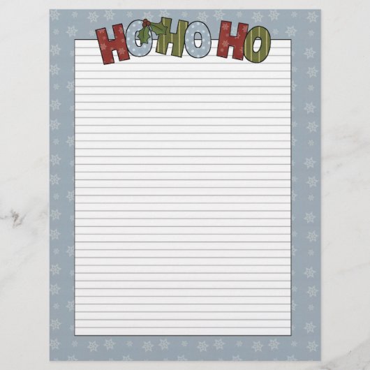 Holiday Ho Ho Ho Lined Letterhead (Vorderseite)