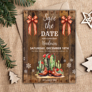 Holiday Hoedown Save the Date, Weihnachten Western Einladung