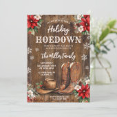Holiday Hoedown, Western Weihnachts-Party, Cowboy Einladung (Stehend Vorderseite)