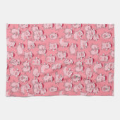 Holiday Hogs Niedlich Pink Weihnachtshut Schweine Geschirrtuch (Horizontal)