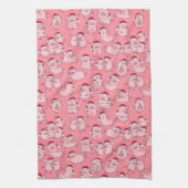 Holiday Hogs Niedlich Pink Weihnachtshut Schweine Geschirrtuch (Vertikal)