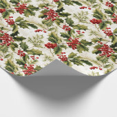 Holiday Holand Berries Vintag Style Geschenkpapier (Ecke)