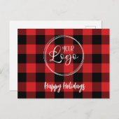 Holiday Holidays Logo Schwarz und Rot Buffalo Kari Postkarte (Vorne/Hinten)