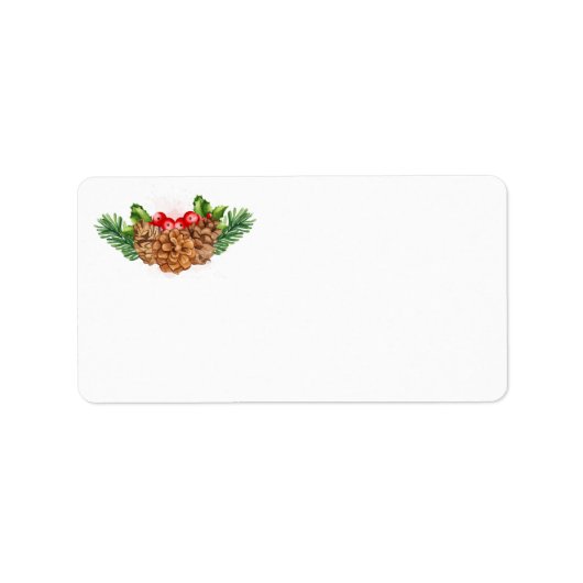 Holiday Holly Address Labels Adressaufkleber (Vorne)