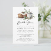 Holiday Holly and Pine Bridal Dusche Einladung (Stehend Vorderseite)