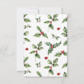 Holiday Holly and Pine Bridal Dusche Einladung (Rückseite)