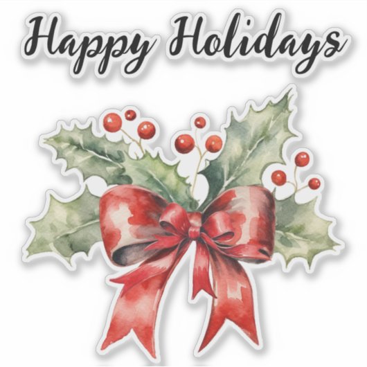 Holiday Holly Aufkleber (Vorderseite)