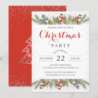 Holiday Holly Berries Schnee Weihnachtsfest Party