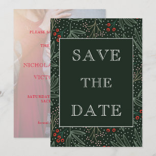 Holiday Holly Berry Greenery Imitats Vellum Foto Save The Date