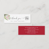 Holiday holly botanic custom logo Vielen Dank Mini Visitenkarte (Vorne/Hinten)