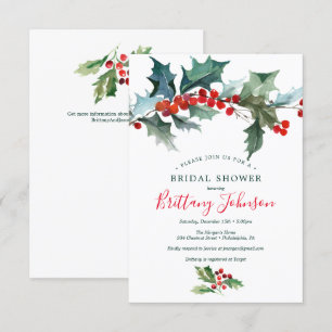 Holiday Holly Bridal Dusche Einladung