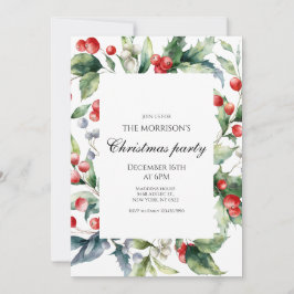 Holiday Holly Christmas Party Einladung