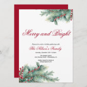 Holiday Holly Christmas Party Feiertagskarte (Vorne/Hinten)