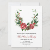 Holiday Holly Christmas Party Feiertagskarte (Vorderseite)