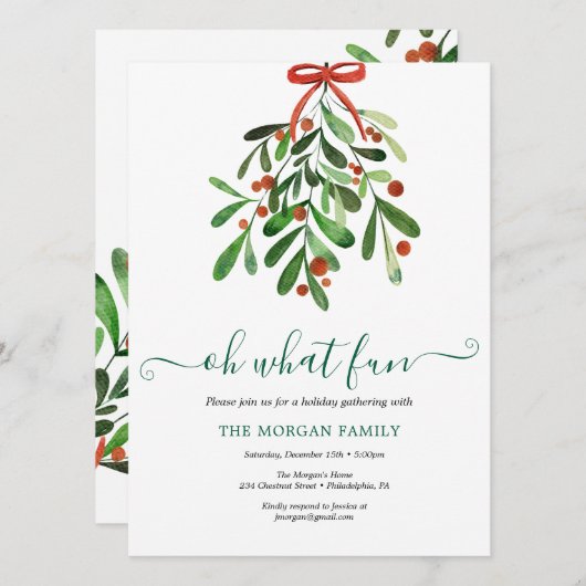 Holiday Holly Christmas Party Feiertagskarte (Vorne/Hinten)