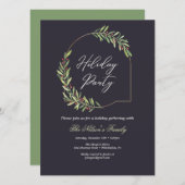 Holiday Holly Christmas Party Feiertagskarte (Vorne/Hinten)