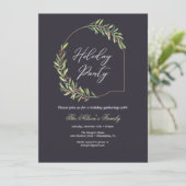 Holiday Holly Christmas Party Feiertagskarte (Stehend Vorderseite)