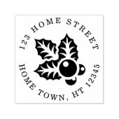 Holiday Holly Circular Rücksendeadresse Permastempel (Design)