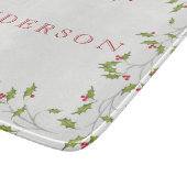 Holiday Holly Editable Cutting Board Schneidebrett (Ecke)