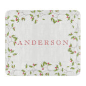 Holiday Holly Editable Cutting Board Schneidebrett (Vorderseite)