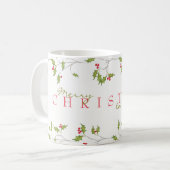 Holiday Holly Editable Tasse (Vorderseite Links)