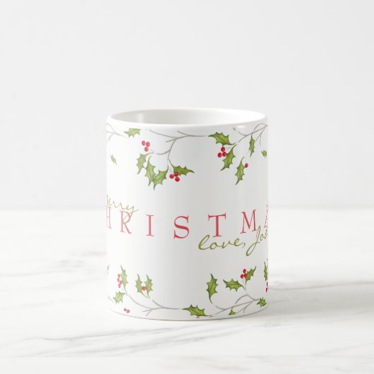 Holiday Holly Editable Tasse (Mittel)