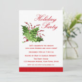 Holiday Holly, Feiertagseinladung Einladung (Stehend Vorderseite)
