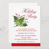 Holiday Holly, Feiertagseinladung Einladung (Vorne/Hinten)