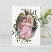 Holiday Holly Foto Card Einladung (Stehend Vorderseite)