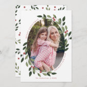 Holiday Holly Foto Card Einladung (Vorne/Hinten)