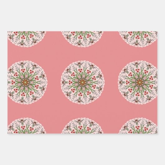 Holiday holly geschenkpapier set (Vorderseite)