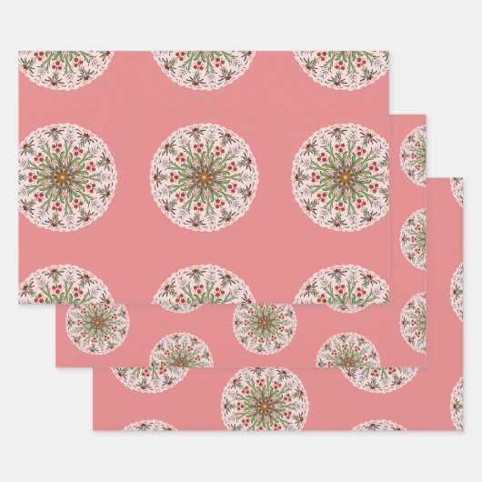 Holiday holly geschenkpapier set (Set)