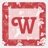 Holiday Holly | Holiday Monogram Sticker (Vorderseite)