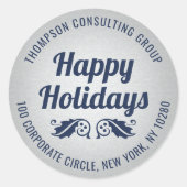 Holiday Holly Imitats Foil Rücksendeadressen-Aufkl Runder Aufkleber (Vorderseite)