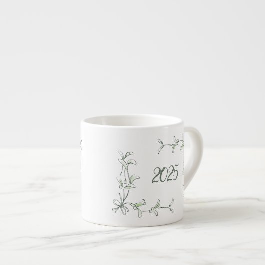 Holiday Holly Personalized Mug Espressotasse (Vorderseite Rechts)