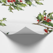 Holiday Holly Retro Style Geschenk Geschenkpapier (Ecke)